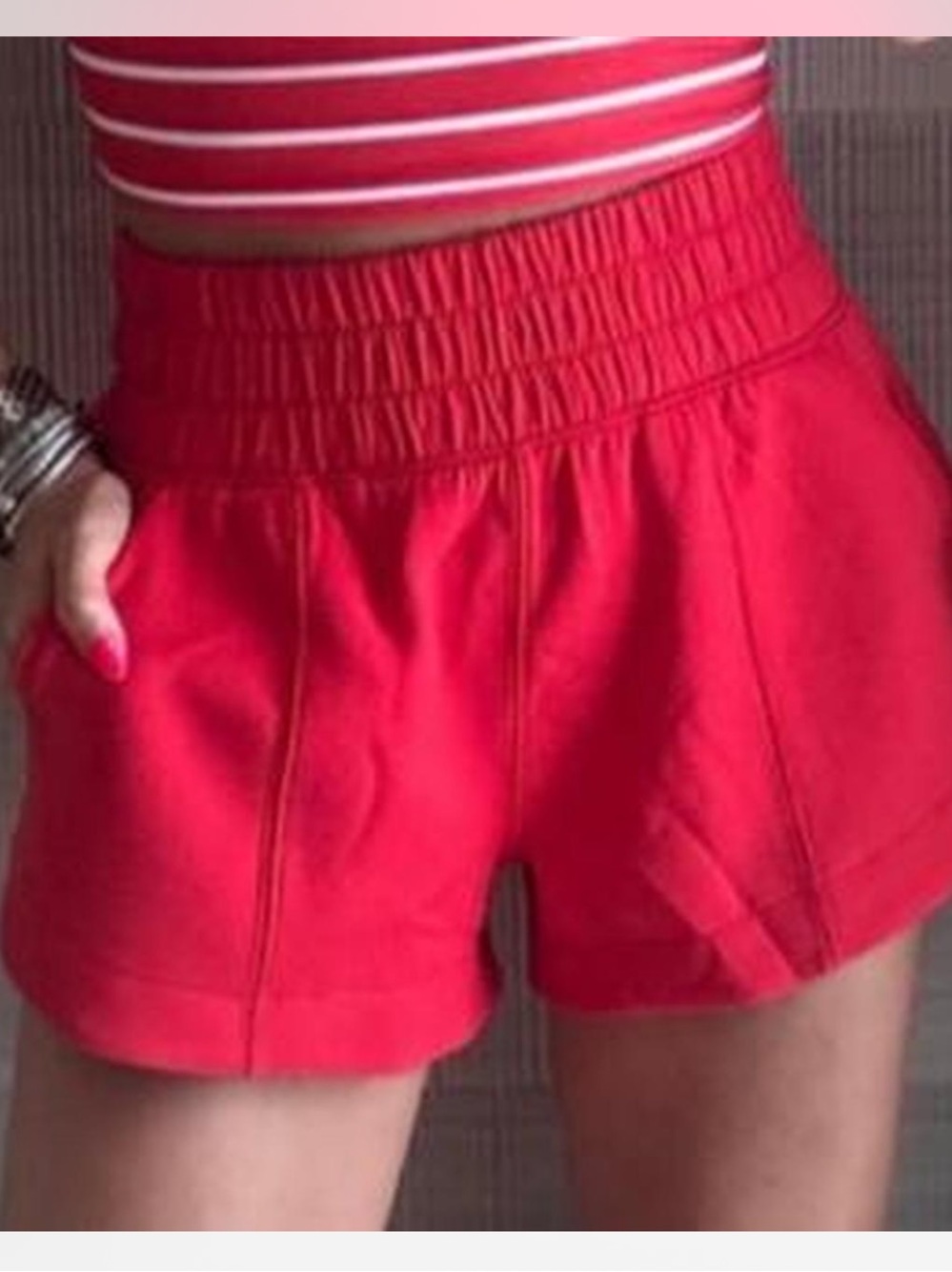Abercrombie YPBneoknit shorts Red shorts with pockets Size XS